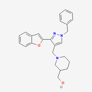 (1-{[3-(1-benzofuran-2-yl)-1-benzyl-1H-pyrazol-4-yl]methyl}-3-piperidinyl)methanol