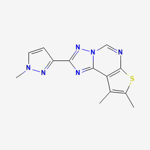 molecular formula C13H12N6S B4643186 8,9-dimethyl-2-(1-methyl-1H-pyrazol-3-yl)thieno[3,2-e][1,2,4]triazolo[1,5-c]pyrimidine 