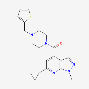 molecular formula C20H23N5OS B4643211 6-cyclopropyl-1-methyl-4-{[4-(2-thienylmethyl)-1-piperazinyl]carbonyl}-1H-pyrazolo[3,4-b]pyridine 