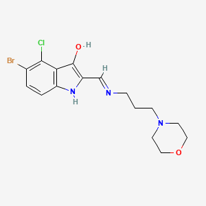 molecular formula C16H19BrClN3O2 B4643236 5-bromo-4-chloro-2-({[3-(4-morpholinyl)propyl]amino}methylene)-1,2-dihydro-3H-indol-3-one 