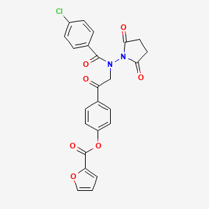 molecular formula C24H17ClN2O7 B4643260 4-[N-(4-chlorobenzoyl)-N-(2,5-dioxo-1-pyrrolidinyl)glycyl]phenyl 2-furoate 