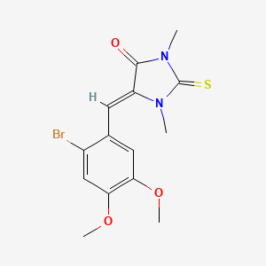 molecular formula C14H15BrN2O3S B4643261 5-(2-bromo-4,5-dimethoxybenzylidene)-1,3-dimethyl-2-thioxo-4-imidazolidinone 