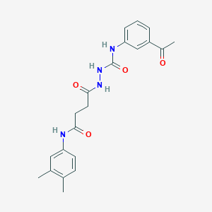 molecular formula C21H24N4O4 B4643263 N-(3-acetylphenyl)-2-{4-[(3,4-dimethylphenyl)amino]-4-oxobutanoyl}hydrazinecarboxamide 