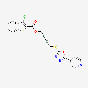 4-{[5-(4-pyridinyl)-1,3,4-oxadiazol-2-yl]thio}-2-butyn-1-yl 3-chloro-1-benzothiophene-2-carboxylate