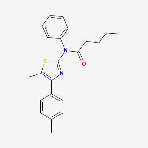 molecular formula C22H24N2OS B4643282 N-[5-methyl-4-(4-methylphenyl)-1,3-thiazol-2-yl]-N-phenylpentanamide 