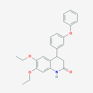 molecular formula C25H25NO4 B4643291 6,7-diethoxy-4-(3-phenoxyphenyl)-3,4-dihydro-2(1H)-quinolinone 