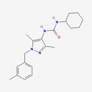 molecular formula C20H28N4O B4643306 N-cyclohexyl-N'-[3,5-dimethyl-1-(3-methylbenzyl)-1H-pyrazol-4-yl]urea 
