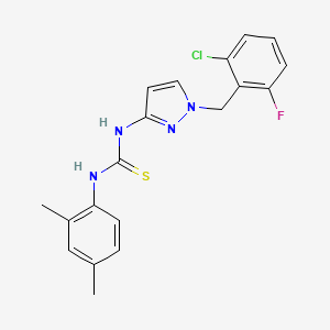 molecular formula C19H18ClFN4S B4643326 N-[1-(2-chloro-6-fluorobenzyl)-1H-pyrazol-3-yl]-N'-(2,4-dimethylphenyl)thiourea 