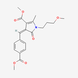 molecular formula C20H23NO6 B4643332 methyl 4-[4-(methoxycarbonyl)benzylidene]-1-(3-methoxypropyl)-2-methyl-5-oxo-4,5-dihydro-1H-pyrrole-3-carboxylate 