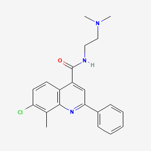 molecular formula C21H22ClN3O B4643356 7-chloro-N-[2-(dimethylamino)ethyl]-8-methyl-2-phenyl-4-quinolinecarboxamide 