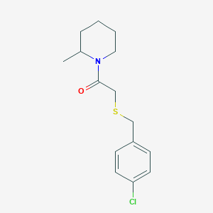 molecular formula C15H20ClNOS B4643364 1-{[(4-chlorobenzyl)thio]acetyl}-2-methylpiperidine 