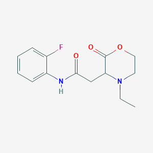 molecular formula C14H17FN2O3 B4643404 2-(4-ethyl-2-oxo-3-morpholinyl)-N-(2-fluorophenyl)acetamide 