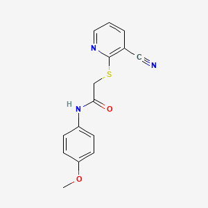 2-[(3-cyano-2-pyridinyl)thio]-N-(4-methoxyphenyl)acetamide