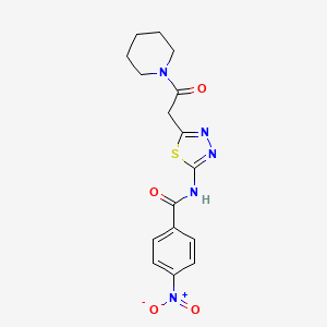 4-nitro-N-{5-[2-oxo-2-(1-piperidinyl)ethyl]-1,3,4-thiadiazol-2-yl}benzamide