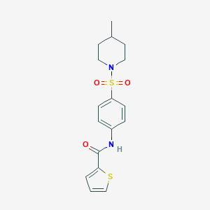 molecular formula C17H20N2O3S2 B464347 N-{4-[(4-methyl-1-piperidinyl)sulfonyl]phenyl}-2-thiophenecarboxamide CAS No. 315249-13-9