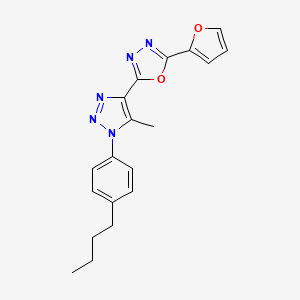 molecular formula C19H19N5O2 B4643471 2-[1-(4-butylphenyl)-5-methyl-1H-1,2,3-triazol-4-yl]-5-(2-furyl)-1,3,4-oxadiazole 