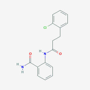 molecular formula C16H15ClN2O2 B4643473 2-{[3-(2-chlorophenyl)propanoyl]amino}benzamide 