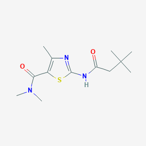 molecular formula C13H21N3O2S B4643523 2-[(3,3-dimethylbutanoyl)amino]-N,N,4-trimethyl-1,3-thiazole-5-carboxamide 