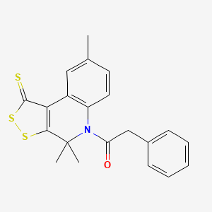 molecular formula C21H19NOS3 B4643534 4,4,8-trimethyl-5-(phenylacetyl)-4,5-dihydro-1H-[1,2]dithiolo[3,4-c]quinoline-1-thione 