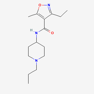 molecular formula C15H25N3O2 B4643566 3-ethyl-5-methyl-N-(1-propyl-4-piperidinyl)-4-isoxazolecarboxamide 
