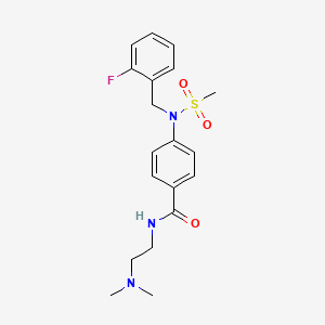 molecular formula C19H24FN3O3S B4643588 N-[2-(dimethylamino)ethyl]-4-[(2-fluorobenzyl)(methylsulfonyl)amino]benzamide 