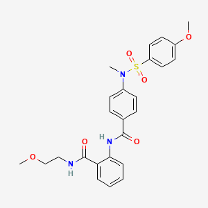 molecular formula C25H27N3O6S B4643628 N-(2-methoxyethyl)-2-({4-[[(4-methoxyphenyl)sulfonyl](methyl)amino]benzoyl}amino)benzamide 