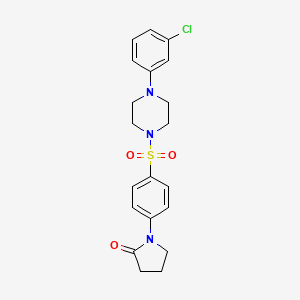 1-(4-{[4-(3-chlorophenyl)-1-piperazinyl]sulfonyl}phenyl)-2-pyrrolidinone