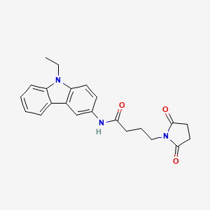 molecular formula C22H23N3O3 B4643662 4-(2,5-dioxo-1-pyrrolidinyl)-N-(9-ethyl-9H-carbazol-3-yl)butanamide 