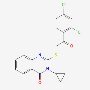 3-cyclopropyl-2-{[2-(2,4-dichlorophenyl)-2-oxoethyl]thio}-4(3H)-quinazolinone