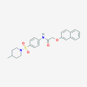 molecular formula C24H26N2O4S B464369 N-{4-[(4-methyl-1-piperidinyl)sulfonyl]phenyl}-2-(2-naphthyloxy)acetamide CAS No. 349621-14-3