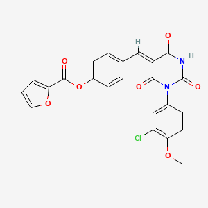 4-{[1-(3-chloro-4-methoxyphenyl)-2,4,6-trioxotetrahydro-5(2H)-pyrimidinylidene]methyl}phenyl 2-furoate