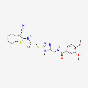 N-{[5-({2-[(3-cyano-4,5,6,7-tetrahydro-1-benzothien-2-yl)amino]-2-oxoethyl}thio)-4-methyl-4H-1,2,4-triazol-3-yl]methyl}-3,4-dimethoxybenzamide