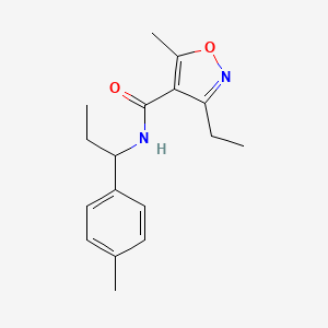 molecular formula C17H22N2O2 B4643714 3-ethyl-5-methyl-N-[1-(4-methylphenyl)propyl]-4-isoxazolecarboxamide 
