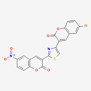 molecular formula C21H9BrN2O6S B4643719 6-bromo-3-[2-(6-nitro-2-oxo-2H-chromen-3-yl)-1,3-thiazol-4-yl]-2H-chromen-2-one 