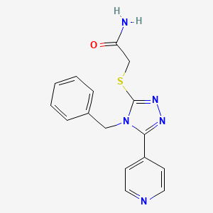 molecular formula C16H15N5OS B4643726 2-{[4-benzyl-5-(4-pyridinyl)-4H-1,2,4-triazol-3-yl]thio}acetamide 