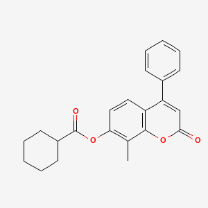 molecular formula C23H22O4 B4643748 8-methyl-2-oxo-4-phenyl-2H-chromen-7-yl cyclohexanecarboxylate 