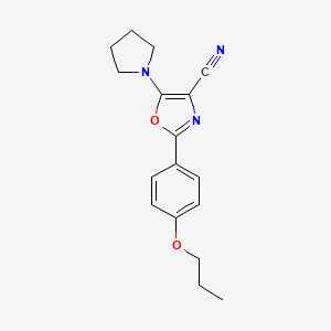 2-(4-propoxyphenyl)-5-(1-pyrrolidinyl)-1,3-oxazole-4-carbonitrile