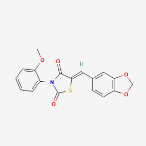 molecular formula C18H13NO5S B4643766 5-(1,3-benzodioxol-5-ylmethylene)-3-(2-methoxyphenyl)-1,3-thiazolidine-2,4-dione 