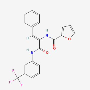 molecular formula C21H15F3N2O3 B4643777 N-[2-phenyl-1-({[3-(trifluoromethyl)phenyl]amino}carbonyl)vinyl]-2-furamide 