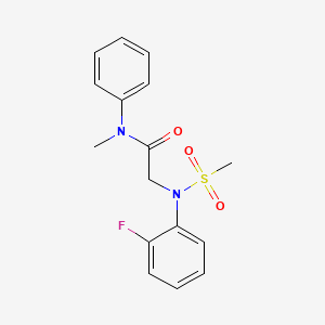 molecular formula C16H17FN2O3S B4643796 N~2~-(2-fluorophenyl)-N~1~-methyl-N~2~-(methylsulfonyl)-N~1~-phenylglycinamide 