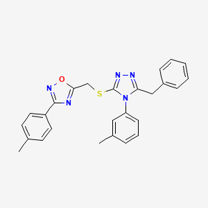 5-({[5-benzyl-4-(3-methylphenyl)-4H-1,2,4-triazol-3-yl]thio}methyl)-3-(4-methylphenyl)-1,2,4-oxadiazole