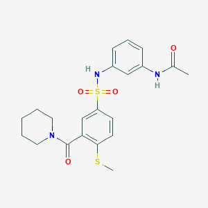 molecular formula C21H25N3O4S2 B4643838 N-[3-({[4-(methylthio)-3-(1-piperidinylcarbonyl)phenyl]sulfonyl}amino)phenyl]acetamide 