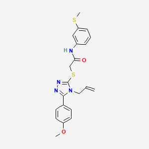 molecular formula C21H22N4O2S2 B4643843 2-{[4-allyl-5-(4-methoxyphenyl)-4H-1,2,4-triazol-3-yl]thio}-N-[3-(methylthio)phenyl]acetamide 