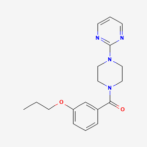 molecular formula C18H22N4O2 B4643880 2-[4-(3-propoxybenzoyl)-1-piperazinyl]pyrimidine 