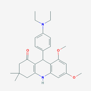 molecular formula C27H34N2O3 B4643887 9-[4-(diethylamino)phenyl]-6,8-dimethoxy-3,3-dimethyl-3,4,9,10-tetrahydro-1(2H)-acridinone 