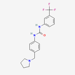 molecular formula C19H20F3N3O B4643895 N-[4-(1-pyrrolidinylmethyl)phenyl]-N'-[3-(trifluoromethyl)phenyl]urea 