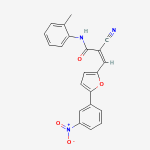 molecular formula C21H15N3O4 B4643896 2-cyano-N-(2-methylphenyl)-3-[5-(3-nitrophenyl)-2-furyl]acrylamide CAS No. 5910-54-3