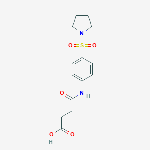 molecular formula C14H18N2O5S B464391 4-Oxo-4-[4-(pyrrolidin-1-ylsulfonyl)anilino]butanoic acid CAS No. 349626-89-7