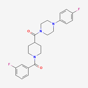 molecular formula C23H25F2N3O2 B4643918 1-{[1-(3-fluorobenzoyl)-4-piperidinyl]carbonyl}-4-(4-fluorophenyl)piperazine 