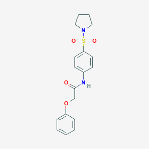 molecular formula C18H20N2O4S B464392 2-phenoxy-N-[4-(pyrrolidin-1-ylsulfonyl)phenyl]acetamide CAS No. 315673-10-0